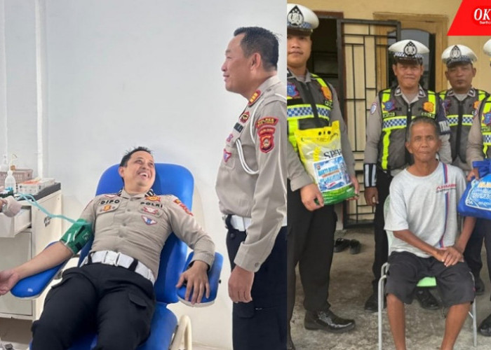 Sambut HUT Polantas Ke-71, Satlantas Polres OKU Timur Gelar Donor Darah dan Baksos