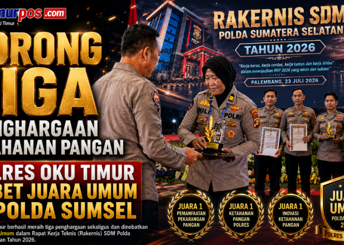 Borong Tiga Penghargaan Ketahanan Pangan, Polres OKU Timur Sabet Juara Umum di Polda Sumsel