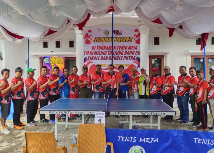 Perdana, SB Kades Tanjung Baru Hadiri Pembukaan Turnamen Tenis Meja