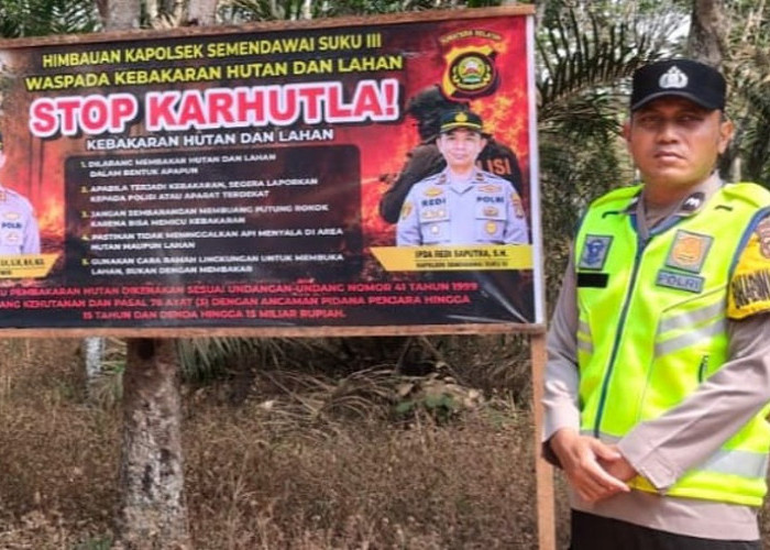 Gencarkan Pencegahan Karhutla, Polsek Semendawai Suku III OKU Timur Sambangi Warga Desa Cahya Negeri
