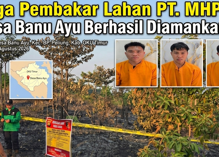 Polres OKU Timur Tangkap Tiga Pelaku Pembakaran Lahan PT MHP