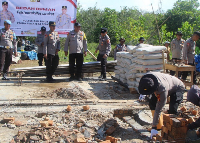 Rayakan HUT ke-80 Bhayangkara, Polres OKU Timur Bedah 14 Rumah Tak Layak Huni