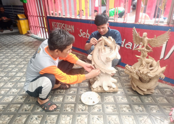 Kerajinan Patung Naga Hasil WBP Lapas Martapura Dipasarkan Hingga Jakarta dan Bali 