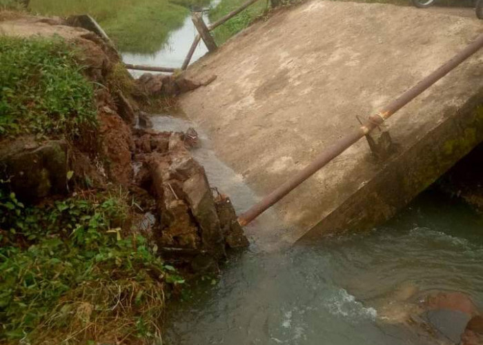 Diterjang Banjir, Jembatan Penghubung Antar Desa di Madang Suku II Ambruk