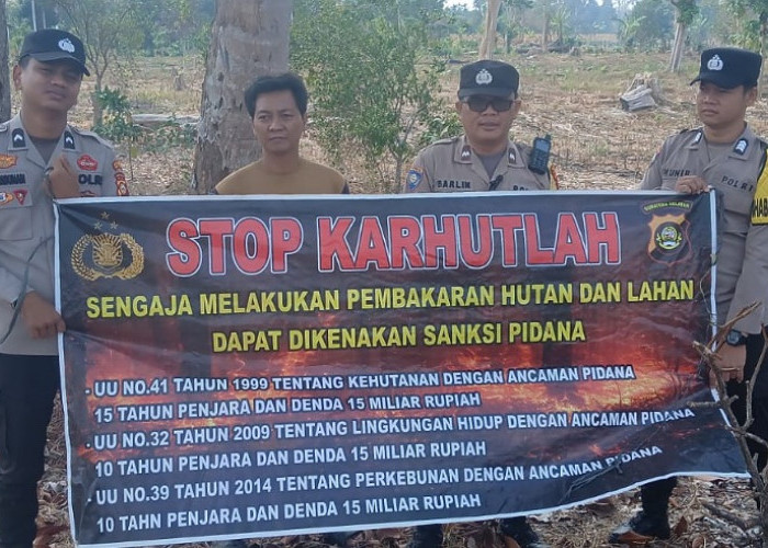Gencarkan Pencegahan Kebakaran Lahan, Polsek BP Peliung Sosialisasi Karhutla di Desa Negeri Agung