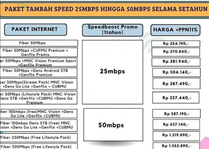 CBN Fiber Palembang Buka Promo Reguler Paket Tambahan Selama Setahun, Caranya Begini