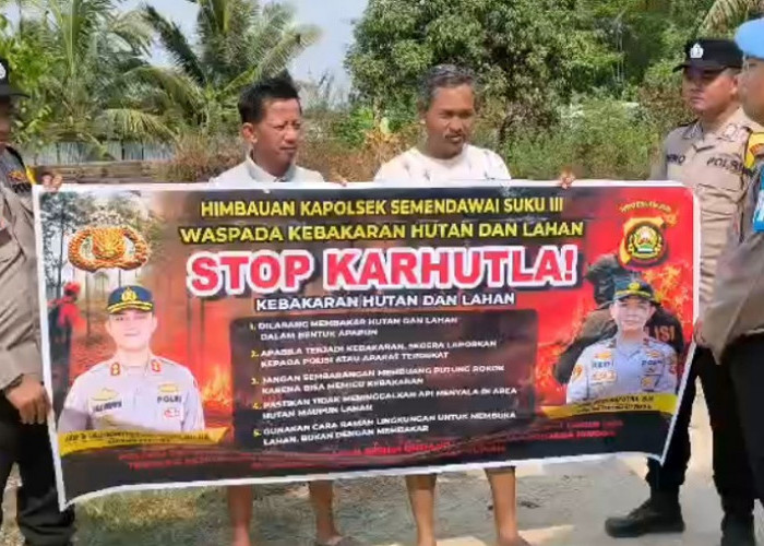 Komitmen Zona Zero Asap, Polsek Semendawai Suku III OKU Timur Gencarkan Patroli Karhutla
