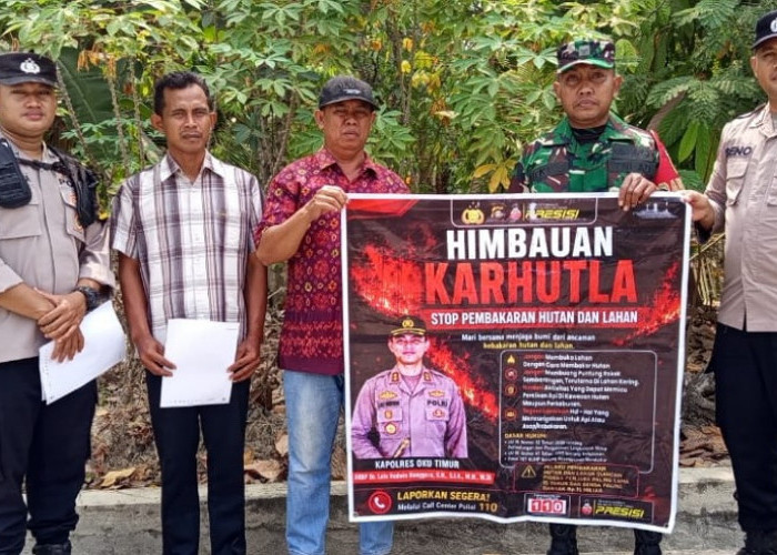 Perkuat Sinergi TNI-Polri, Polsek Semendawai Suku III Gelar Patroli Mitigasi Karhutla di Desa Krujon