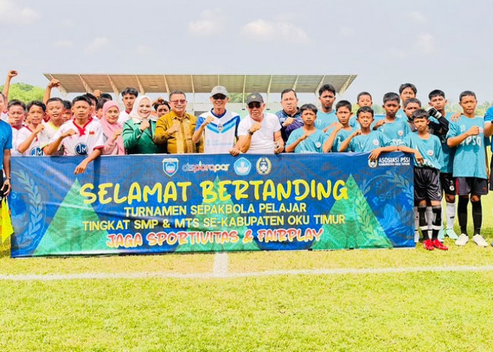 Cari Bibit Pesepak Bola Muda, Wabup Yudha Buka Turnamen Antar-Pelajar SMP di OKU Timur