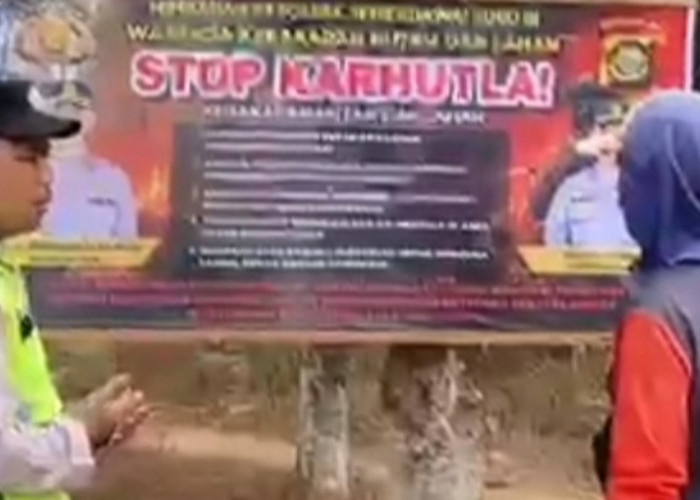 Sambangi Warga Desa Margodadi, Personel Polsek Semendawai Suku III Tegaskan Pelarangan Membakar Lahan