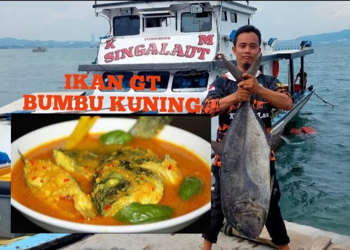 Mak Nyus Nian, Ikan Kuwe Gerong (GT) Hasil Memancing Diolah dengan Resep Bumbu Kuning Silakan Dicoba
