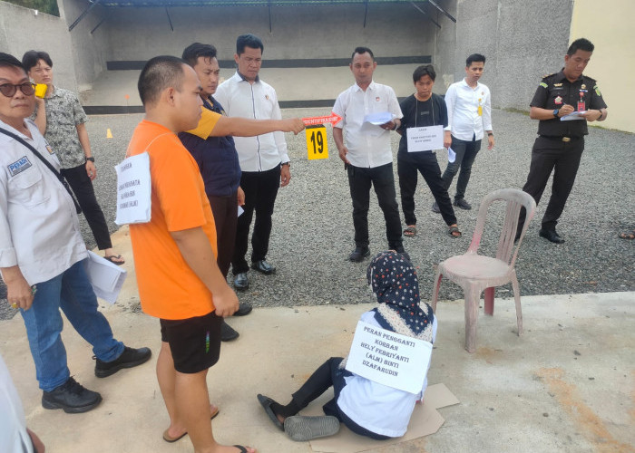 Lengkapi Berkas Perkara, Unit Pidum Polres OKU Timur Gelar Rekonstruksi Kasus Pembunuhan PJs Kades