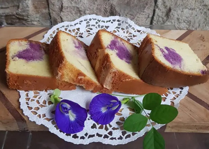 Resep Chiffon Cake Bunga Telang yang Cantik, Bahan Sederhana Ide Cemilan Keluarga 