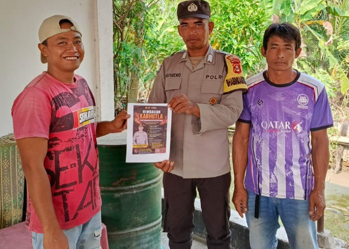 Mitigasi Karhutla, Polsek Buay Madang Sebar Maklumat dan Pasang Spanduk Imbauan di Dua Desa