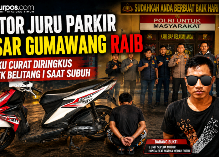 Motor Juru Parkir Pasar Gumawang Raib, Pelaku Curat Diringkus Polsek Belitang I saat Subuh