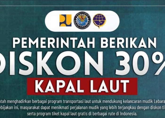 Kemenkoinfra: Mudik Lebaran 2026, Tiket Kapal Laut Diskon 30 Persen