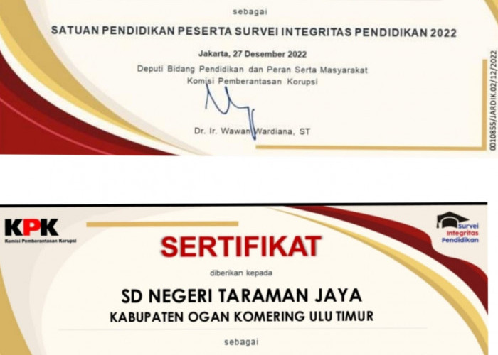 Dua Sekolah di OKU Timur Jadi Sasaran Survei KPK RI Terkait Integritas Pendidikan 2022.