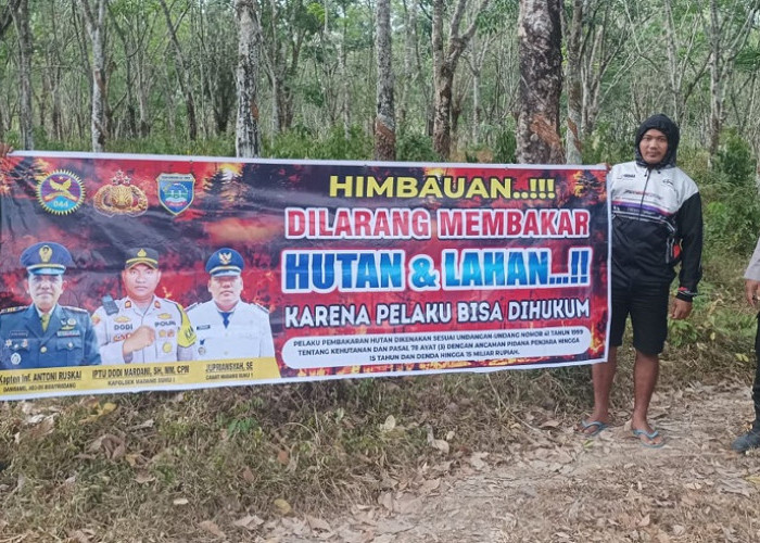 Mitigasi Karhutla di Madang Suku I, Polres OKU Timur Tebar Maklumat dan Edukasi Warga