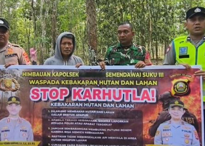 Ancaman Karhutla, Polsek Semendawai Suku III dan TNI Edukasi Warga Margodadi OKU Timur