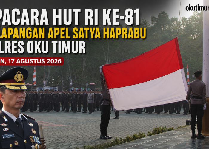 Peringati HUT RI Ke-81, Wakapolres OKU Timur Pimpin Upacara Bendera di Mapolres