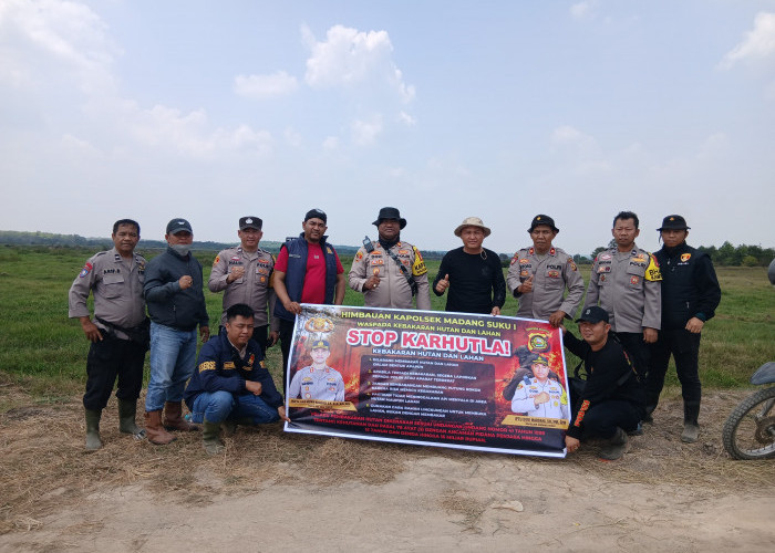 Cegah Karhutla, Kapolsek Madang Suku I IPTU Dodi Mardani Patroli Lahan Rawan Kebakaran