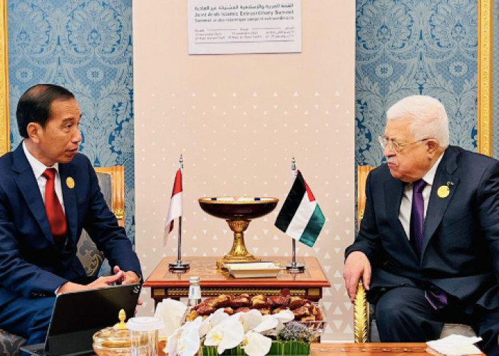 Bertemu Presiden Palestina Mahmoud Abbas, Ini yang Dikatakan Presiden Jokowi di KTT Luar Biasa OKI di Riyadh