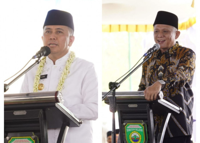 Akrab! Pj Gubernur Sumsel Bersama Bupati OKU Timur Hadiri Pengajian Akbar Di Desa Tanjung Mas