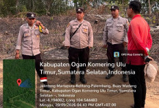 Tim Gabungan Polsek Buay Madang OKU Timur Ground Check Titik Hotspot Lahan Semak Belukar 0,5 Hektare