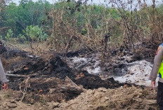 Tanggap Karhutla, Polsek Cempaka Cek Titik Panas di Lahan Semak Belukar OKU Timur