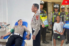 Sambut HUT Polantas Ke-71, Satlantas Polres OKU Timur Gelar Donor Darah dan Baksos