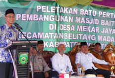 Peletakan Batu Pertama Masjid Baitul Huda Desa Mekar Jaya Belitang Madang Raya