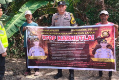 Edukasi Warga Cahya Negeri, Polsek Semendawai Suku III OKU Timur Sosialisasikan Mitigasi Karhutla