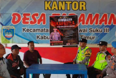 Tekan Risiko Karhutla, Polsek Semendawai Suku III Pasang Banner dan Sosialisasi ke Warga Taraman