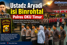Isi Binrohtal Polres OKU Timur, Ustadz Aryadi Ingatkan Pentingnya Integritas dan Pengabdian Personel Polri