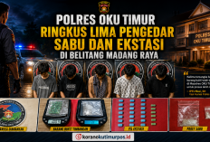 Lagi, Polres OKU Timur Ringkus Lima Pengedar Sabu dan Ekstasi di Belitang Madang Raya